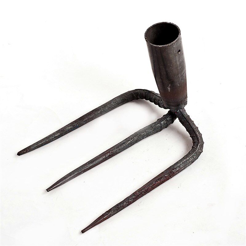 专业生产钢筋爪子 锻打三齿四齿小耙子 园林工具木柄铁耙
