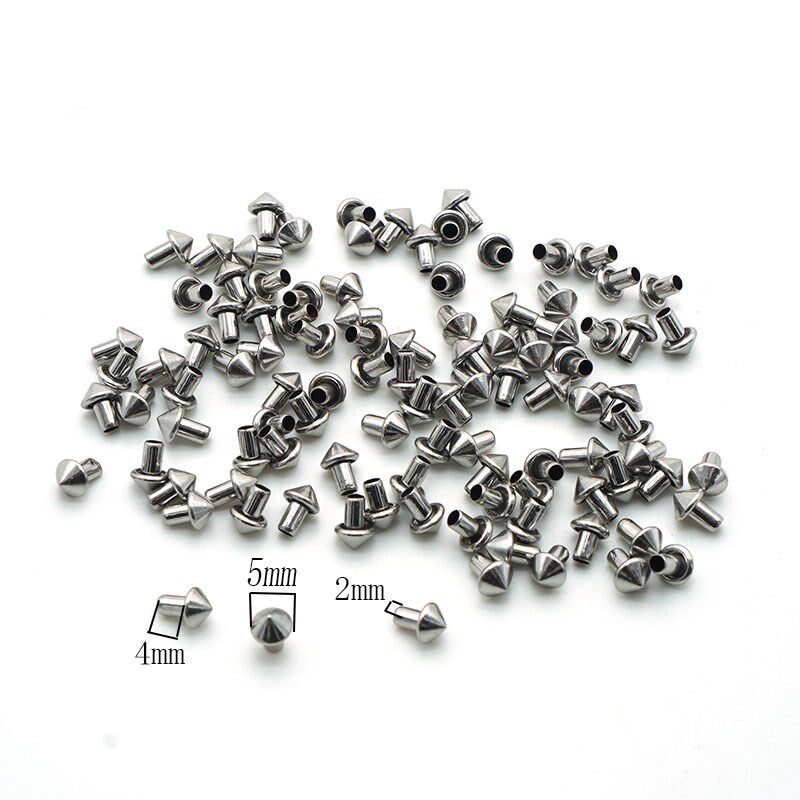 圆锥铆钉 铁空心钉 箱包皮具配件金属装饰尖钉镀亮无叻叻色5*4m