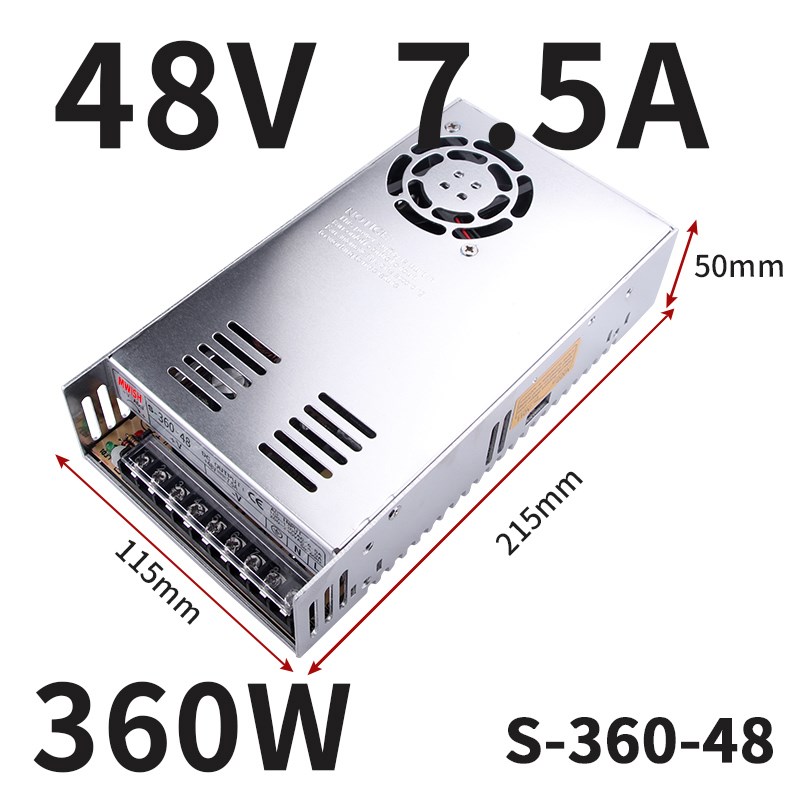 明纬S-360W-24V15A开关电源220v/110v转12V30A集中供电监控5伏48v
