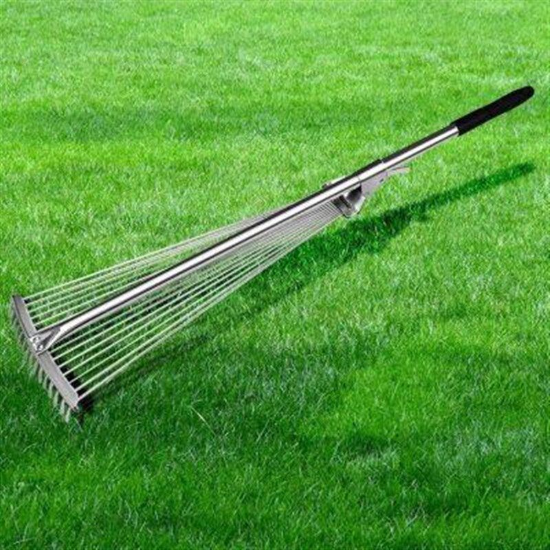 15齿双伸缩大搂草耙收拾落叶草坪杂物耙园艺工具铁扣耙子园林工具