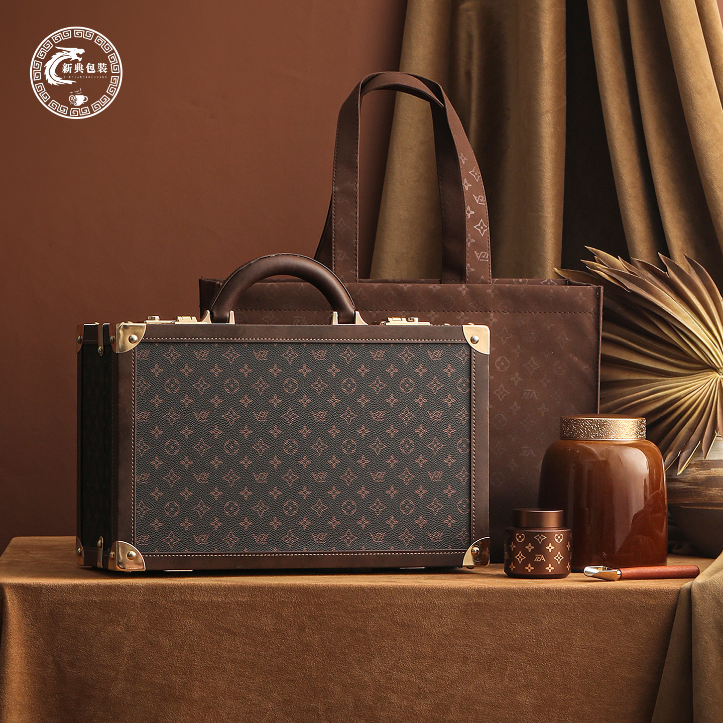 高档时尚皮盒陶瓷罐茶叶罐茶叶包装盒红茶绿茶白茶通用商务礼品盒