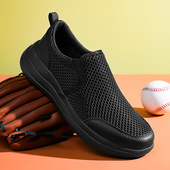 外贸一脚蹬男鞋 防滑中老年爸爸鞋 春夏休闲透气软底网面鞋 48特大码