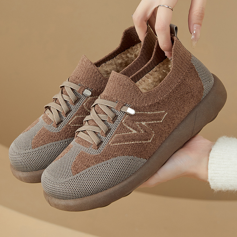 2025冬季新款老北京棉鞋女士一脚蹬保暖妈妈鞋加绒加厚中老年棉靴