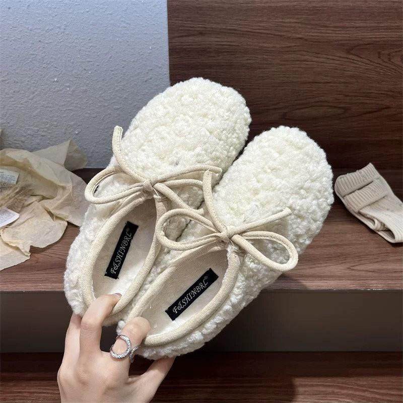 2025冬季新款平底舒适羊羔毛毛鞋女外穿豆豆鞋结加绒保暖棉鞋,户外/登山/野营/旅行用品,其他户外鞋,淘宝优惠券,粉丝福利购,淘宝优惠卷