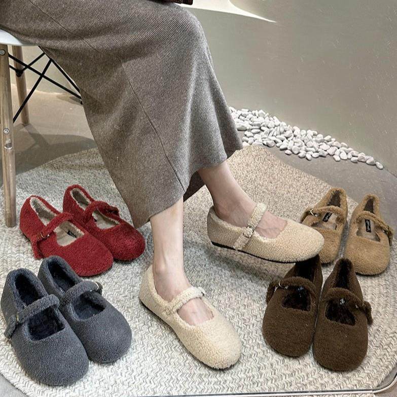 白色小香风法式平底玛丽珍毛毛鞋女秋冬外穿2024新款软底豆豆棉鞋,户外/登山/野营/旅行用品,其他户外鞋,淘宝优惠券,粉丝福利购,淘宝优惠卷