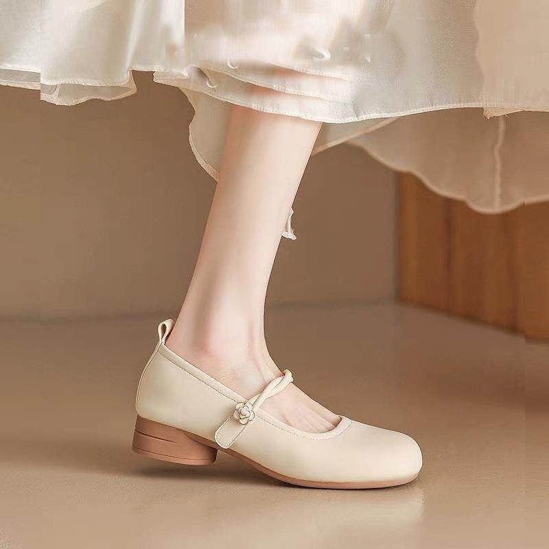 法式复古山茶花玛丽珍鞋女粗跟一字带软皮低跟单鞋女休闲豆豆鞋,户外/登山/野营/旅行用品,其他户外鞋,淘宝优惠券,粉丝福利购,淘宝优惠卷