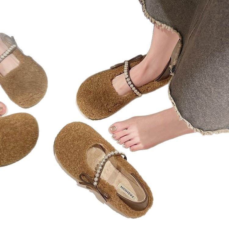 小香风毛毛鞋女外穿2025新款秋冬季加绒保暖棉鞋一脚蹬毛绒豆豆鞋,户外/登山/野营/旅行用品,其他户外鞋,淘宝优惠券,粉丝福利购,淘宝优惠卷