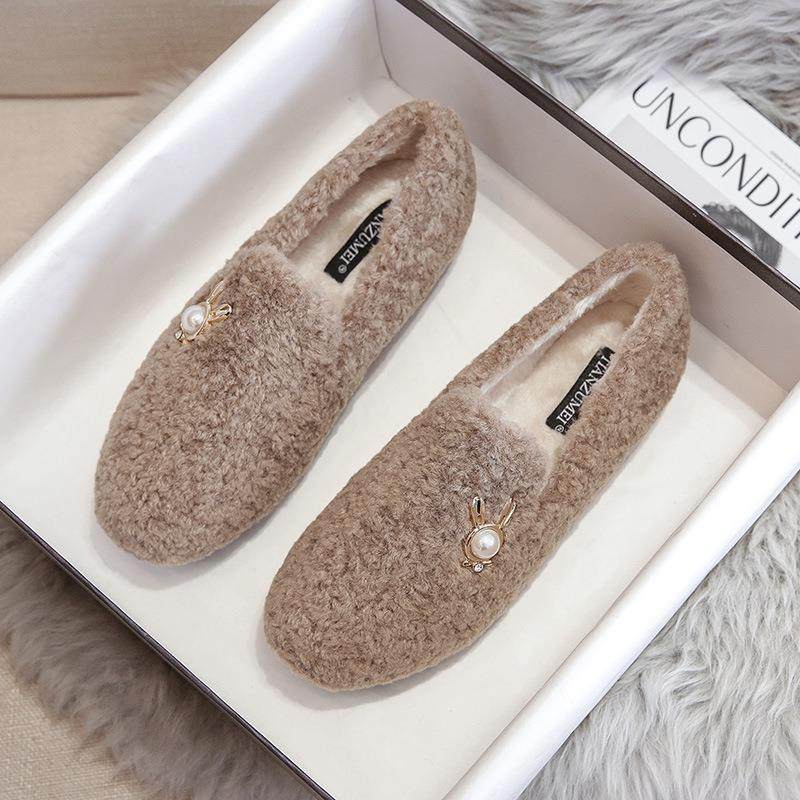 毛毛鞋女冬外穿2025新款圆头厚底加绒保暖棉鞋一脚蹬羊羔毛豆豆鞋,户外/登山/野营/旅行用品,其他户外鞋,淘宝优惠券,粉丝福利购,淘宝优惠卷