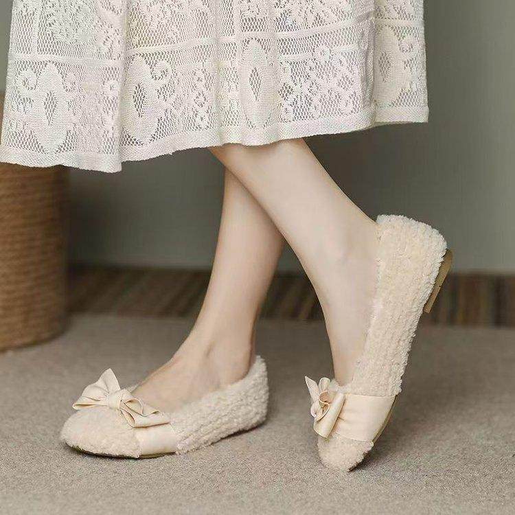 2025秋冬季毛毛鞋外穿单鞋女新款加绒舒适棉鞋休闲结豆豆鞋子,户外/登山/野营/旅行用品,其他户外鞋,淘宝优惠券,粉丝福利购,淘宝优惠卷