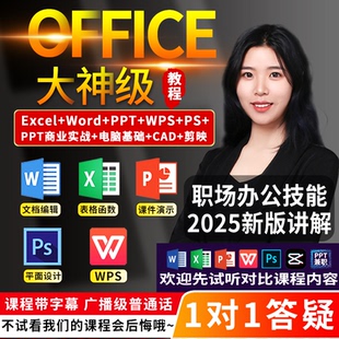 office教程全套Excel入门到精通Word PPT视频WPS办公学习课程网课