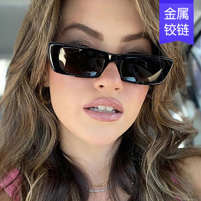英系chrry koop新款款太阳镜女复古小框方形ins墨镜男金属铰链