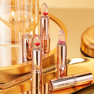 Leezi莉兹鲜花温变花瓣口红唇膏带花口红自带灯光滋润淡化唇纹