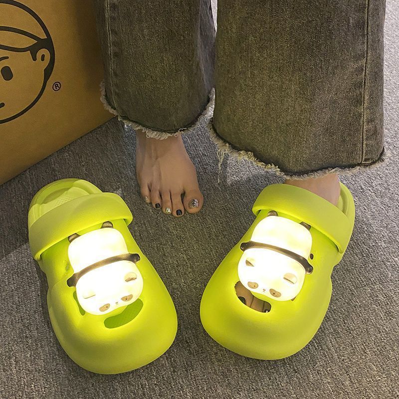 Cave shoes women's summer beach anti-slip bag with light luminous soft-soled thick-soled sandals worn outside women's tide summer