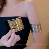 多层镂空开口手镯欧美金属风时尚 气质臂环小众通勤新款 手环手饰女