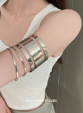 多层镂空臂环开口手镯小众创意设计感手环个性时尚冷淡风手饰批发