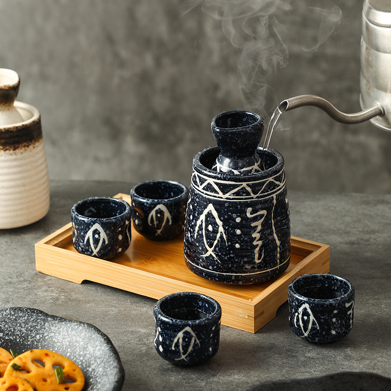 陶瓷白酒杯清酒具套装分酒器小酒盅烈酒烧酒壶餐厅料理店小酒杯子