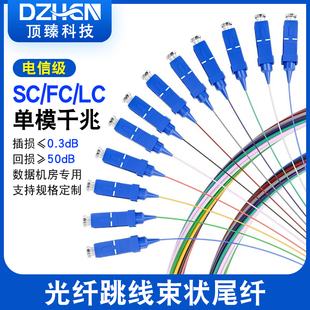 电信级sc12芯束状多模尾纤光纤跳线SC/FC/LC单模千兆fc1.5米