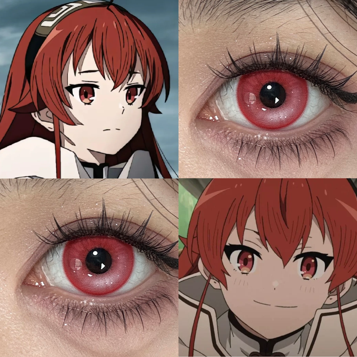 艾莉丝cos美瞳无职转生血腥玛丽红色珊瑚赤红莲赤热之心正品航cn