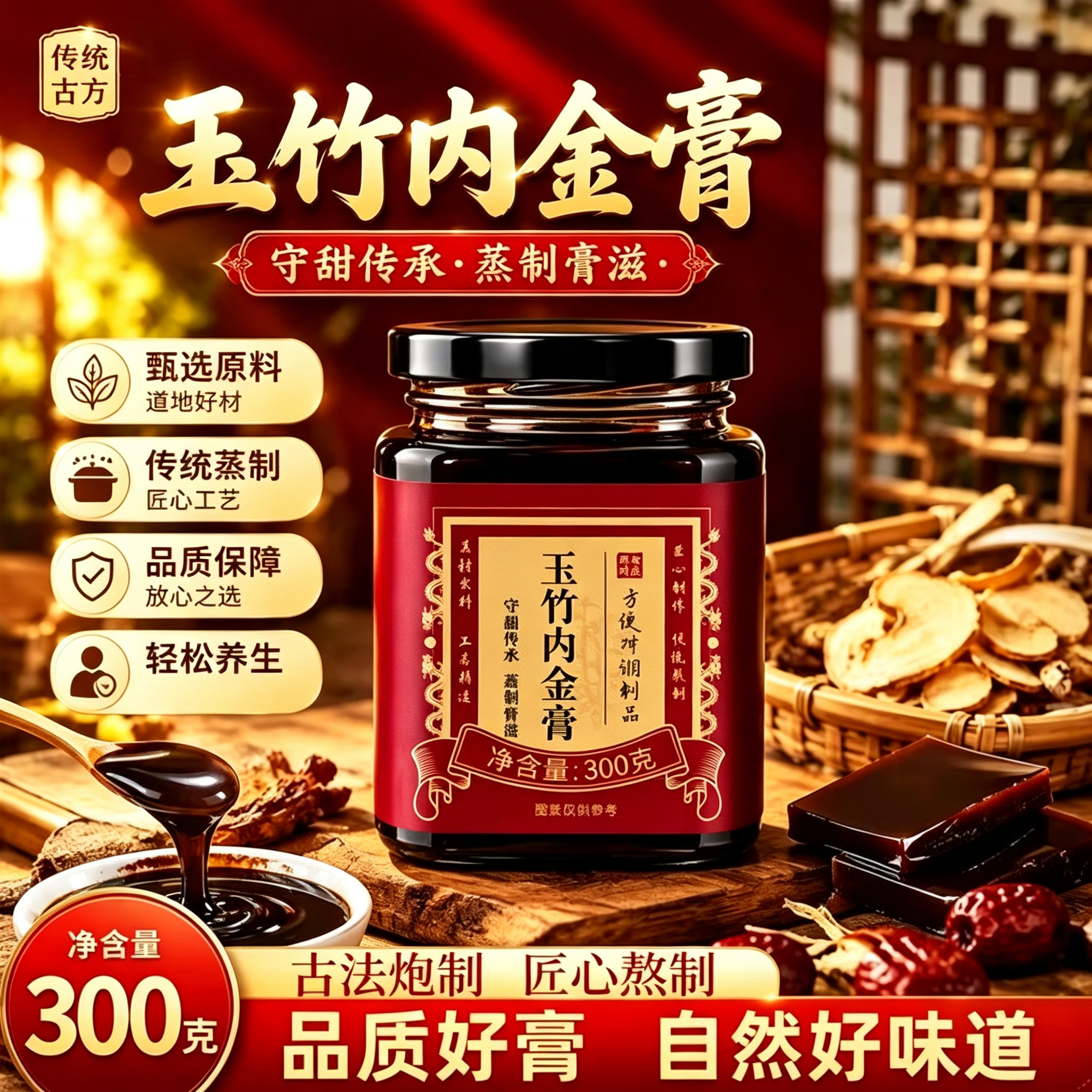 玉竹内金膏官方旗舰店正品植物草本配方萃取柴火熬制膏养生膏6xb