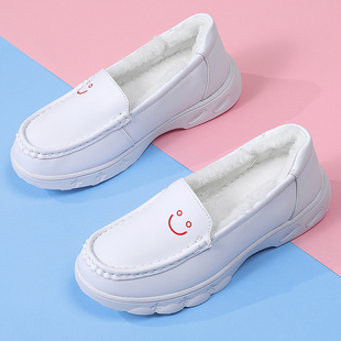 护士鞋气垫女冬季加绒加厚保暖棉鞋舒适不累脚增高软底防滑医护鞋