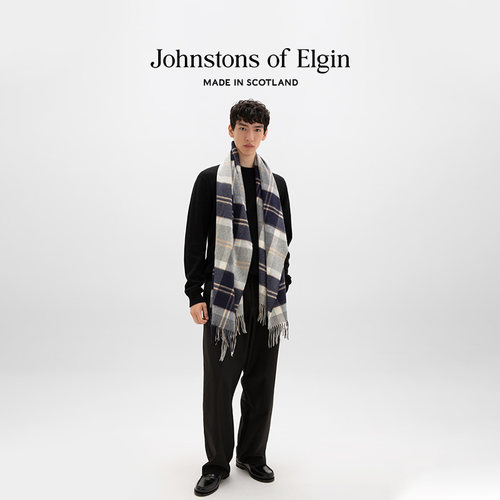 JohnstonsofElgin格纹羊绒披肩