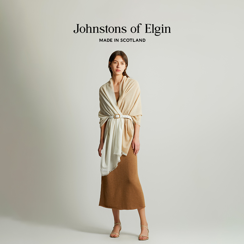 【夏季披肩】Johnstons of Elgin薄织纯羊绒围巾办公室空调披肩 服饰配件/皮带/帽子/围巾 围巾/丝巾/披肩 原图主图