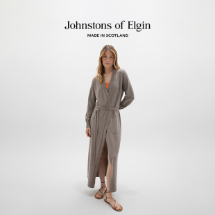 Elgin女士长款 Johnstons 系带开襟羊绒开衫 618抢购 休闲