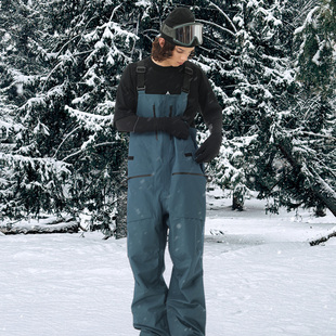 3L专业旗舰滑雪背带裤男女同款防水透湿方便如厕直筒版型粉雪大山