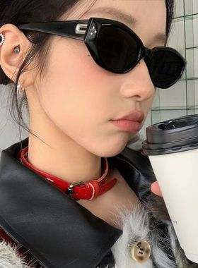 蔡文静白鹿同款猫眼墨镜女潮DADA方圆脸防晒防紫外线帅气太阳镜