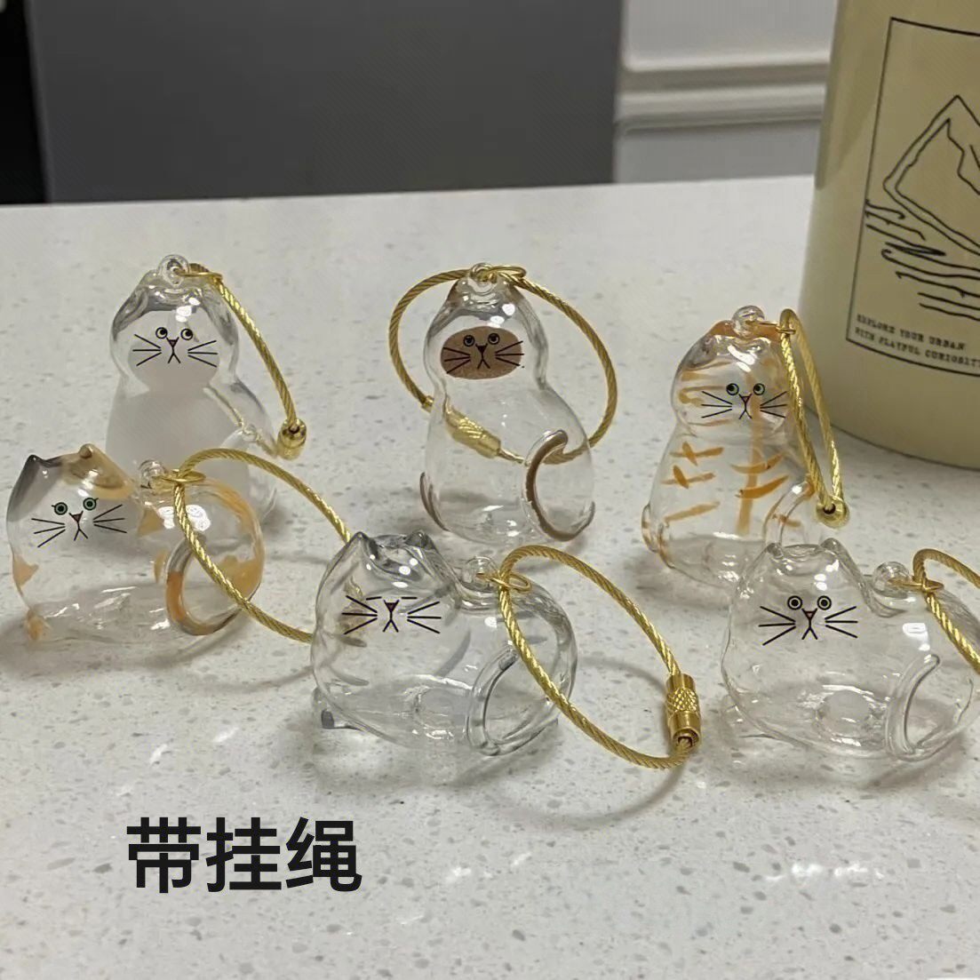 猫咪毛发收纳盒挂件创意猫毛收集瓶宠物毛发收藏存放器透明钥匙扣