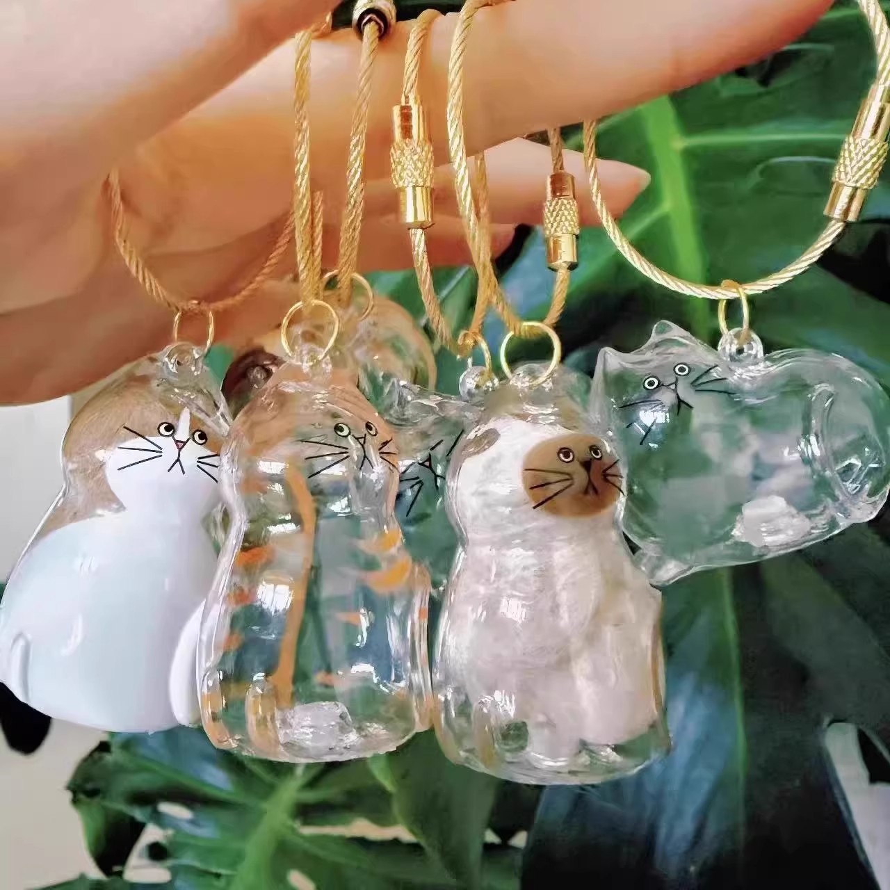 现货透明猫毛存放包包挂件小猫纪念扭蛋宠物收集器毛发胶囊钥匙扣