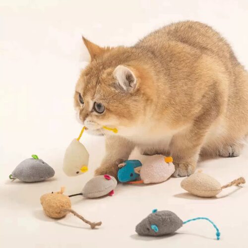 猫咪玩具毛绒草药鼠毛绒仿真老鼠逗猫玩具含猫薄荷跨境现货