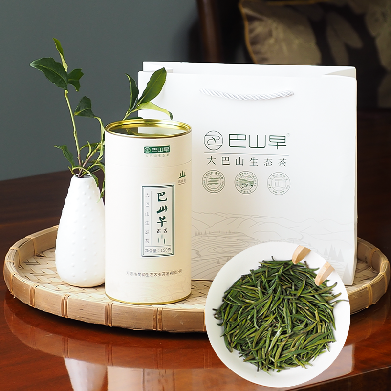 巴山早雀舌绿茶150g罐装清香型茶叶