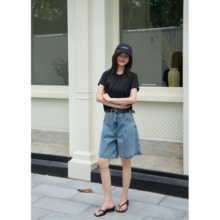 ICYNESS桑蚕丝棉韩系正肩显瘦基础百搭圆领短袖纯色T恤打底上衣