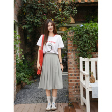 ICYNESS贝壳刺绣新疆棉苹果T恤