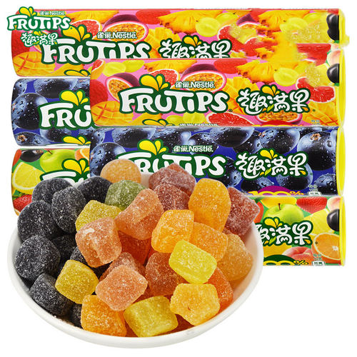 雀巢趣满果水果果汁软糖黑加仑混合水果儿童橡皮QQ糖果零食徐福记