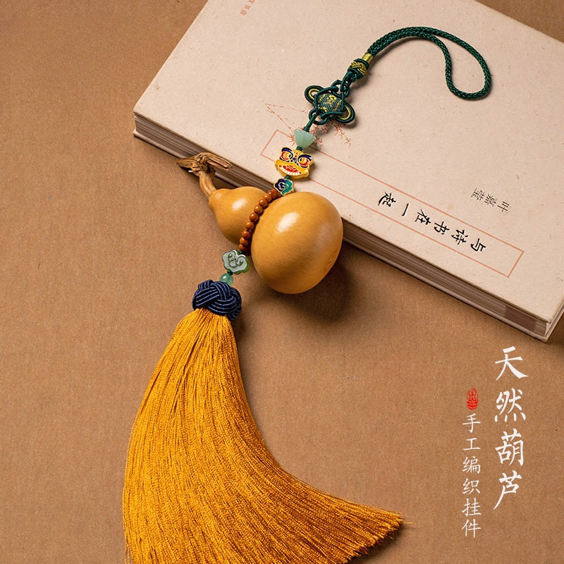 原创天然葫芦挂件家居室内挂饰黄色流苏车载后视镜汽车挂件吊坠礼