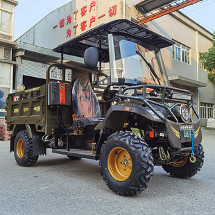 众骑豹全地形分时四驱400cc水冷翻斗方向盘电子助力越野四轮农用