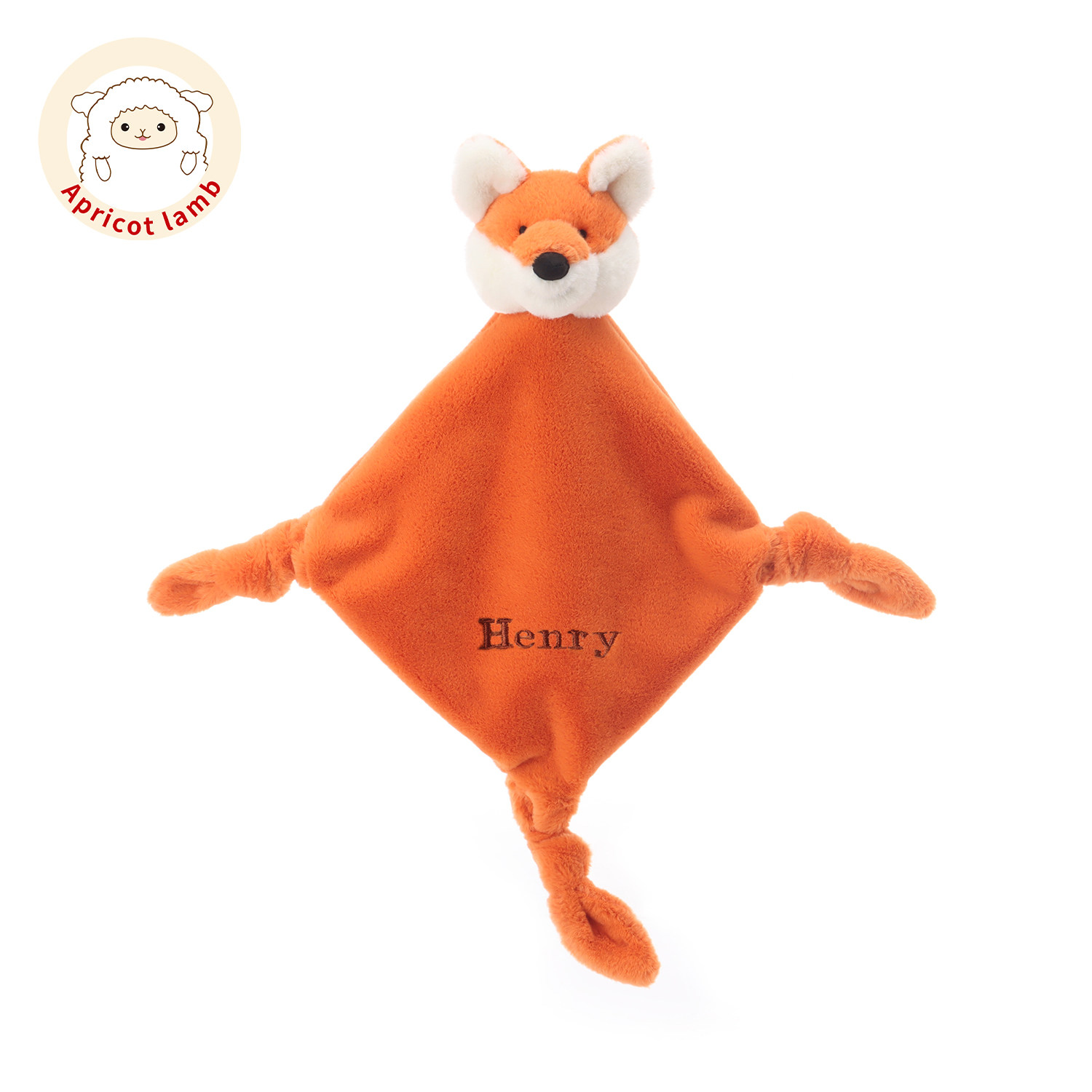 Apricot Lamb瑞可羊狐狸方形安抚巾玩具公仔玩偶毛绒玩具英文定制