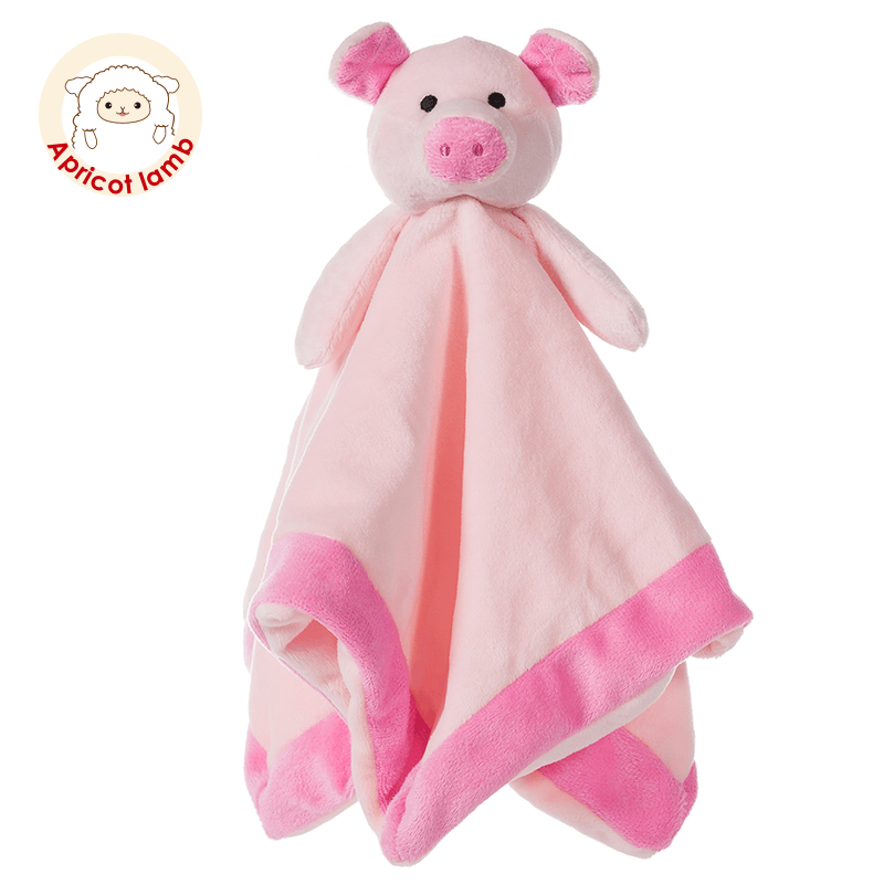 Apricot Lamb粉色小猪安抚巾婴儿可入口宝宝睡眠安抚公仔毛绒玩具