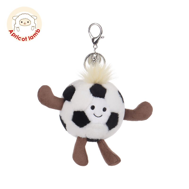 瑞可羊足球钥匙扣书包挂件公仔女生钥匙扣玩偶可爱毛绒包包车挂饰