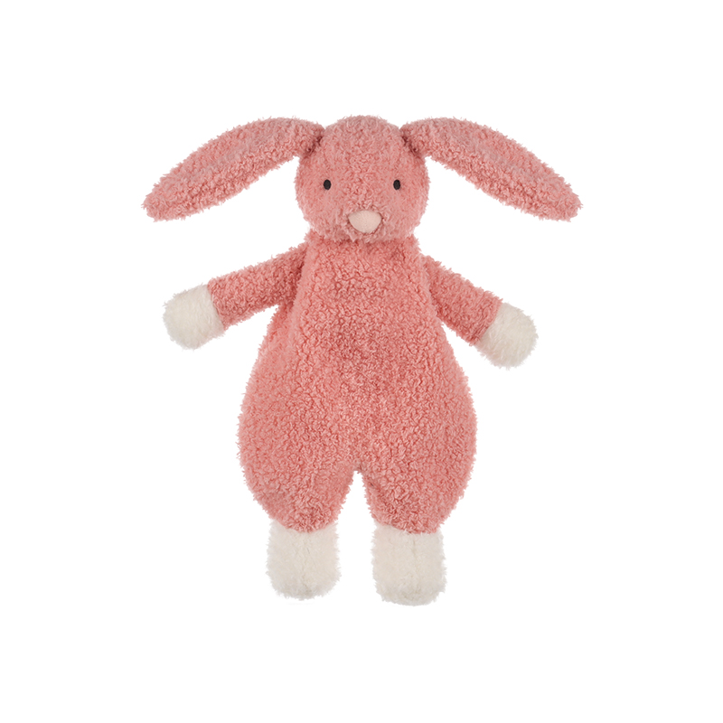 Apricot Lamb粉色人形小兔安抚巾婴儿可入口宝宝睡眠安抚毛绒玩具