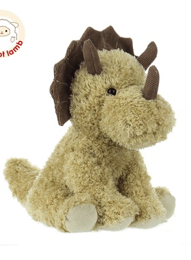 Apricot lamb绿色三角恐龙毛绒玩具男孩可爱布娃娃安抚公仔玩偶