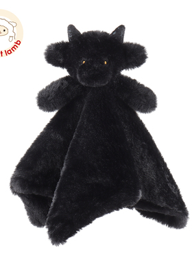 Apricot Lamb黑色小龙安抚巾婴儿可入口宝宝安抚公仔玩偶毛绒玩具