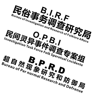 民间灵异超自然民调局车贴后窗车门反光汽车个性创意文字电动贴纸