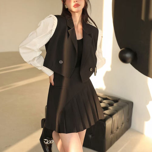 gaelle显瘦气质显腿长百褶裙