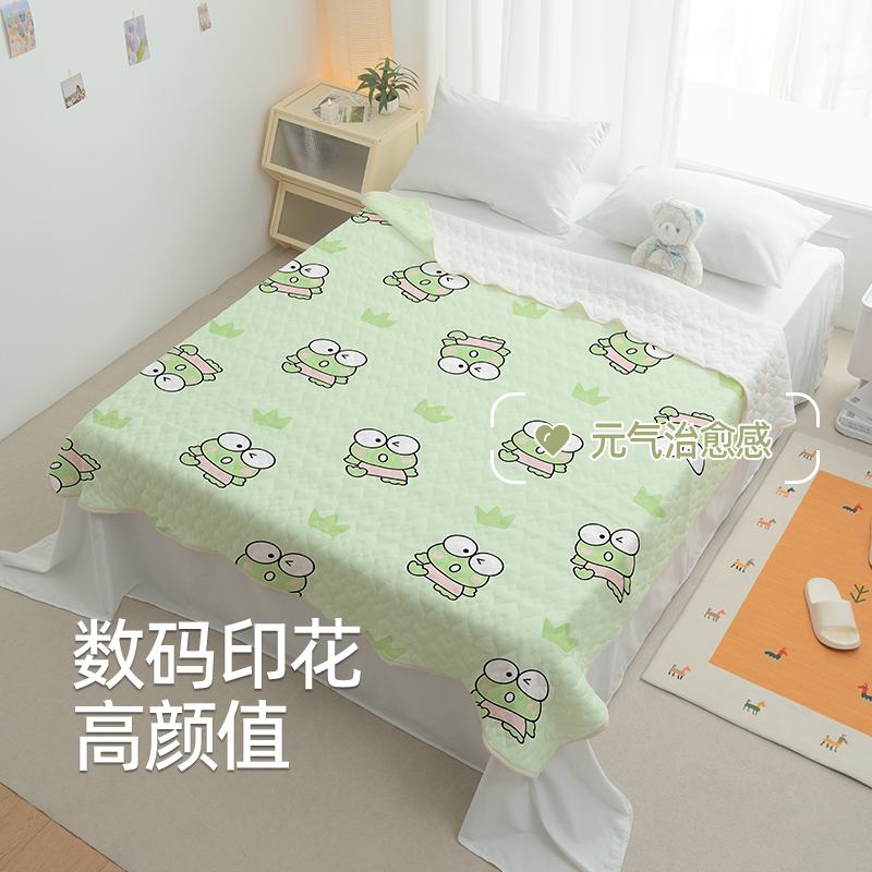 可爱大眼蛙夏凉被被酷丝绵新品空调被卡通针织工艺机洗不掉色