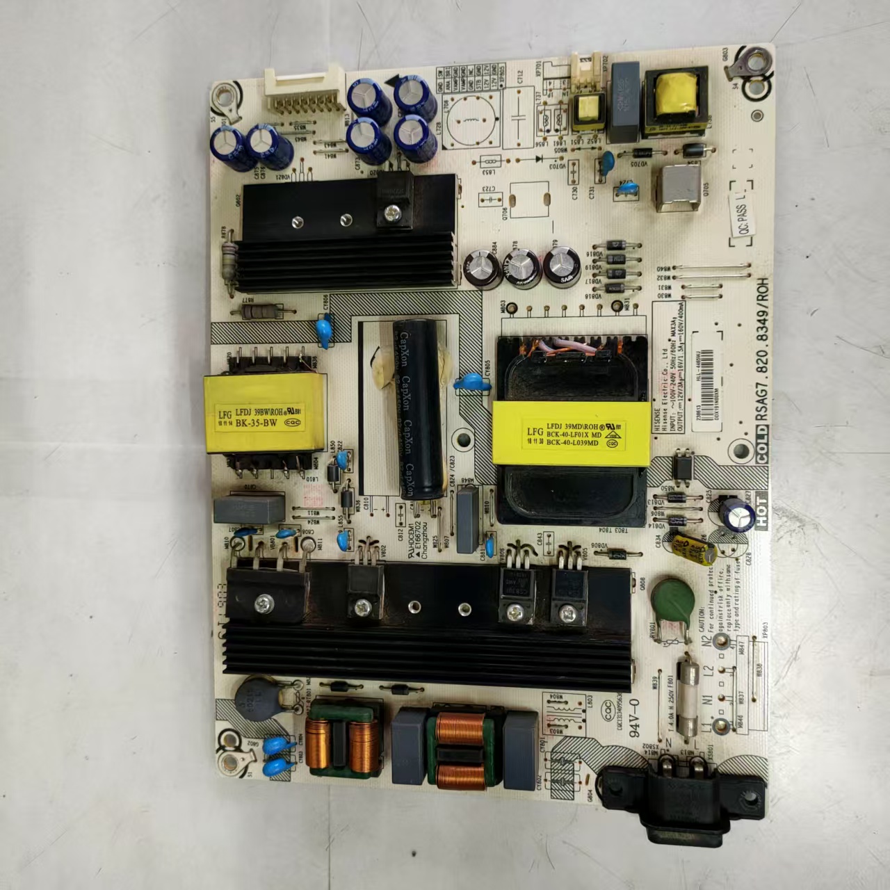 原装拆机单电容4电容 海信HZ65A52 HZ65E3D电源板 RSAG7.820.8349