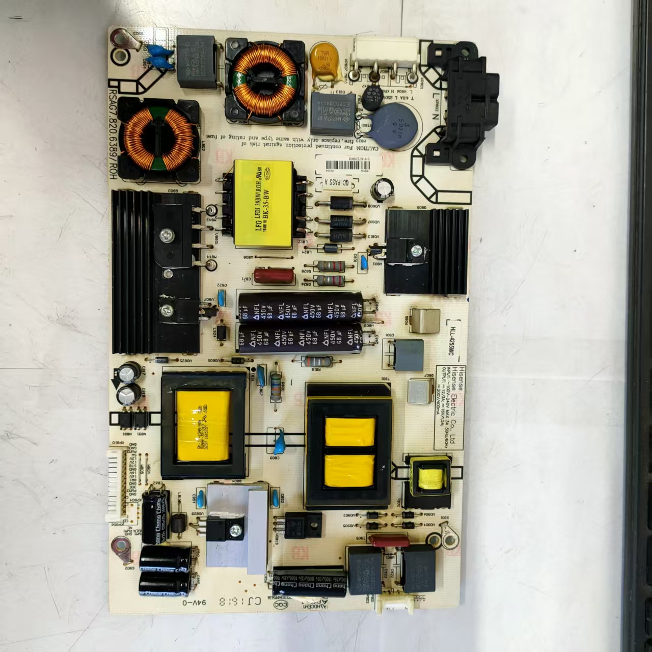 海信LED48EC520UA电源板RSAG7.820.6389 HLL-4255WC双电容 4针