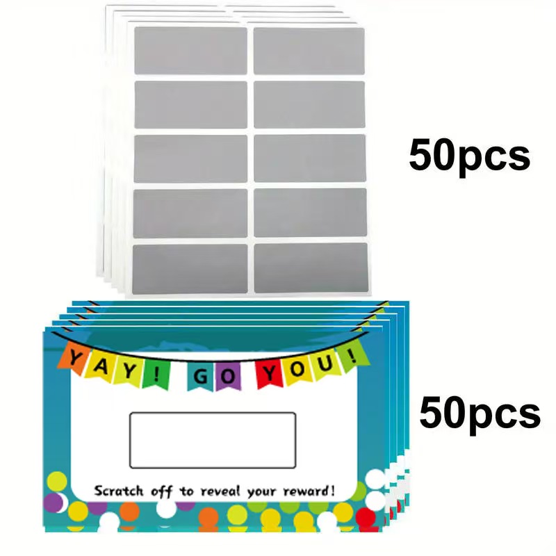 50张卡片+刮刮乐贴纸DIY制作